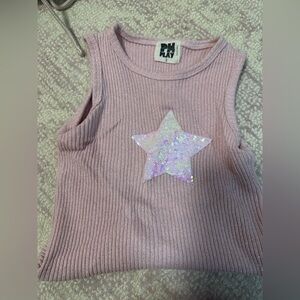 PH Play 3T pink ribbed tank and short set with sparkly star